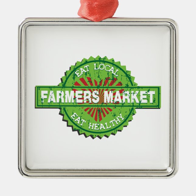 Farmers Market Heart Metal Tree Decoration (Front)