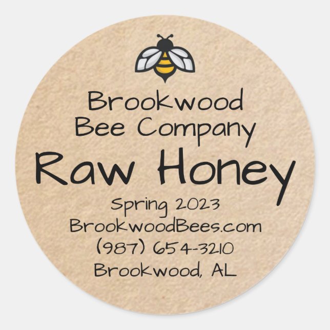 Farmer's Market Homestyle Honey Label with Bee     (Front)