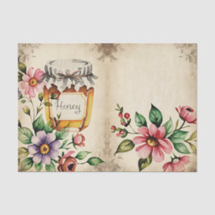 Farmer's Market Honey and Floral Decoupage Tissue Paper