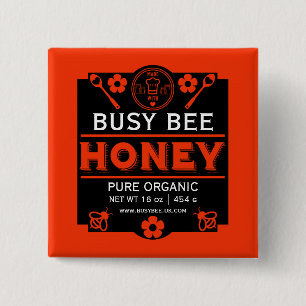 Farmers Market Honey Jar 15 Cm Square Badge