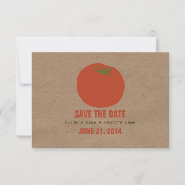 Farmers Market Inspired Wedding RSVP | Tomato Invitation (Front)