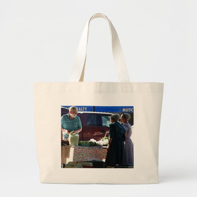 Farmers Market Large Tote Bag (Front)