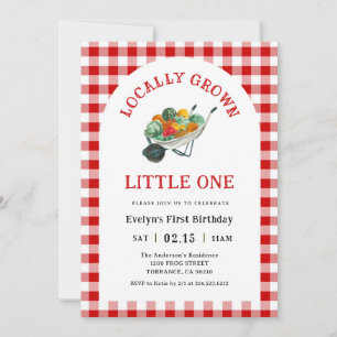 Farmer's Market Locally Grown 1st Birthday Party Invitation