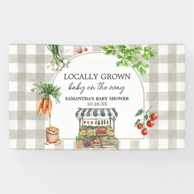 Farmers Market Locally Grown Baby Shower Banner (Horizontal)