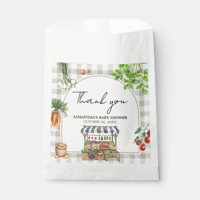 Farmers Market Locally Grown Baby Shower Favour Bag (Front)