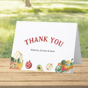 Farmers Market Locally Grown Baby Shower Folded Thank You Card