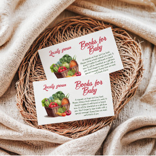 Farmer's Market Locally Grown Baby Shower Game Enclosure Card