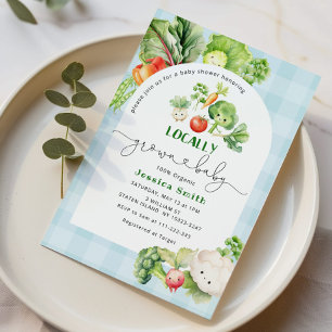 Farmers market Locally grown baby shower Invitation