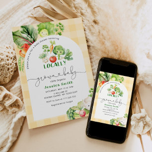 Farmers market Locally grown baby shower Invitation