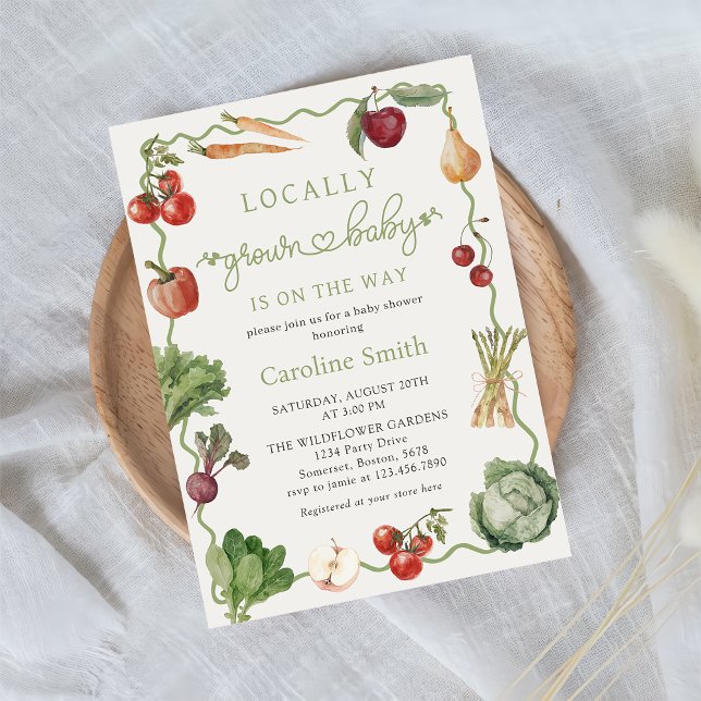 Farmers market Locally grown Baby Shower Invitation (Creator Uploaded)