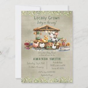 Farmers Market Locally Grown Baby Shower  Invitation