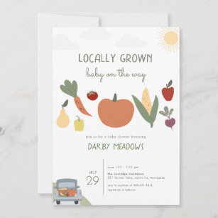 Farmers Market Locally Grown Baby Shower Invite