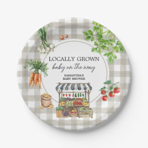 Farmers Market Locally Grown Baby Shower Paper Plate