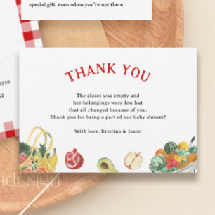 Farmers Market Locally Grown Baby Shower Thank You Card