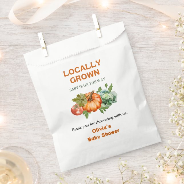Farmers Market Locally Grown Baby Shower Thank You Favour Bag (Clipped)