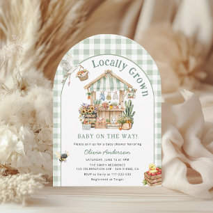 Farmers Market Locally Grown Boho Baby Shower Invitation