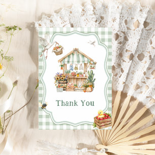 Farmers Market Locally Grown Boho Baby Shower Thank You Card
