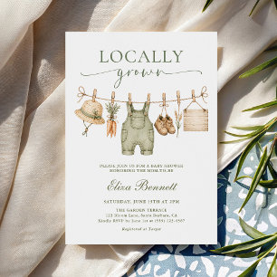 Farmers Market Locally Grown Rustic Baby Shower Invitation