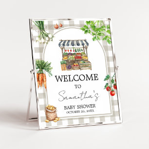 Farmers Market Locally Grown Shower Welcome Sign