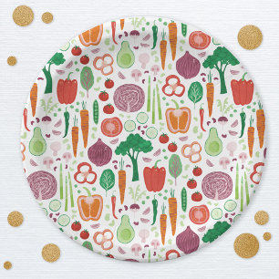 Farmers Market Locally Grown Vegetable Paper Plate