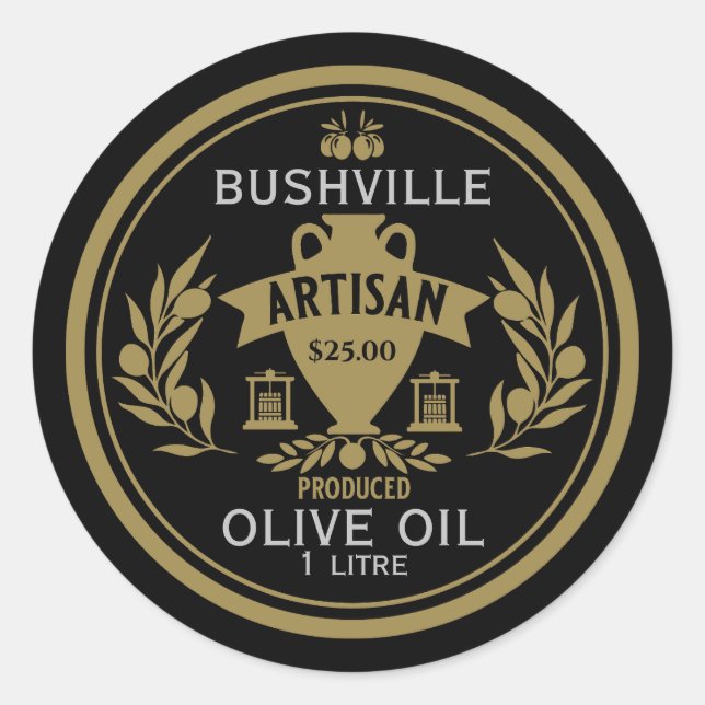Farmers Market Olive Oil Classic Round Sticker (Front)