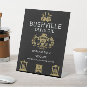 Farmers Market Olive Oil Pedestal Sign