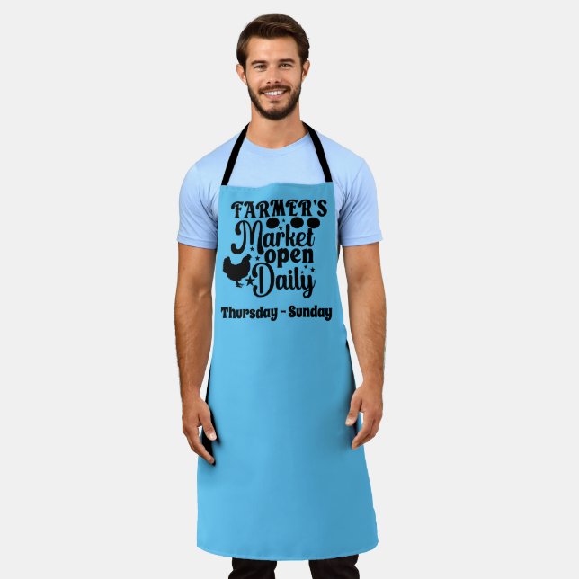 Farmers market open daily add Days colour  Apron (Worn)