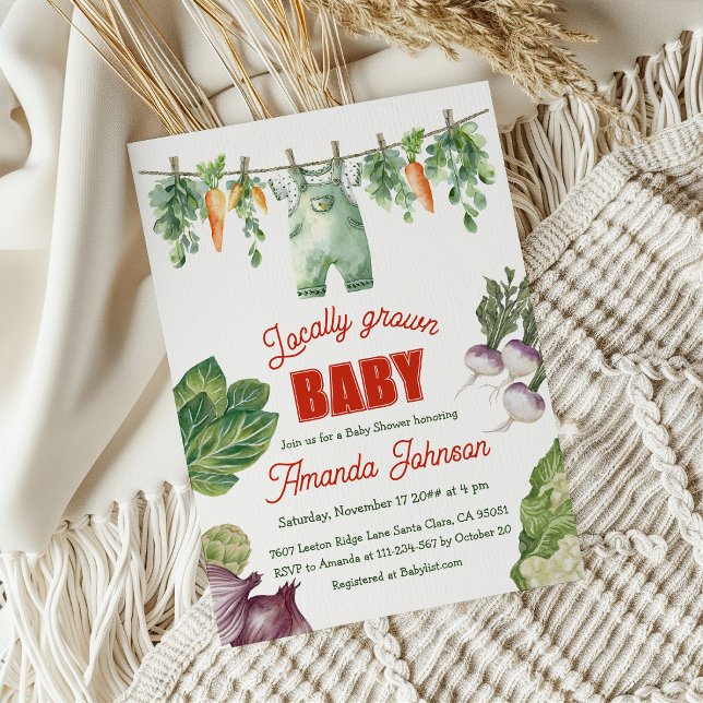 Farmers Market Organic Locally Grown Baby Shower Invitation (Creator Uploaded)