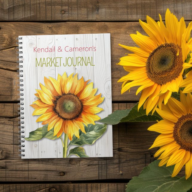 Farmers Market Personalised Sunflower Notebook (Creator Uploaded)