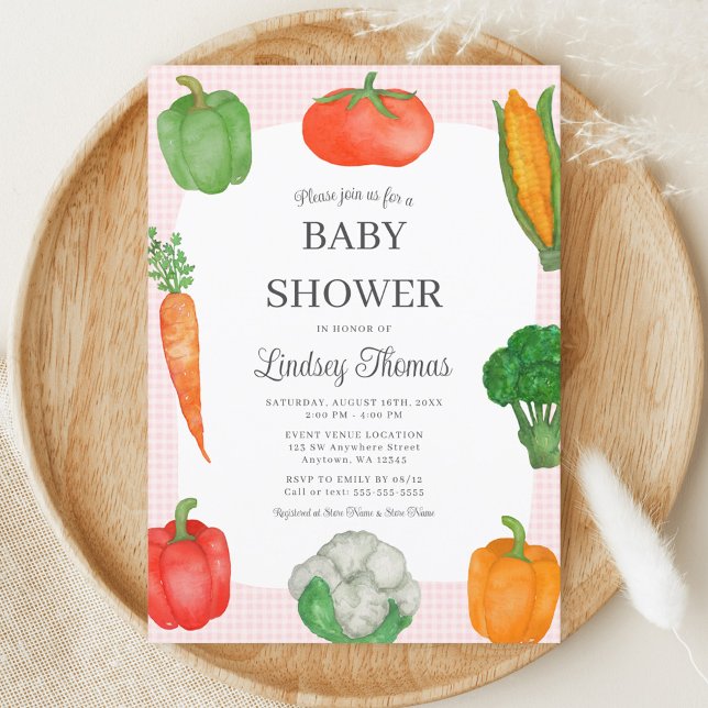 Farmers Market Pink Baby Shower Invitation (Creator Uploaded)