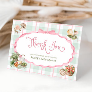 Farmers Market Pink Baby Shower Thank You Card