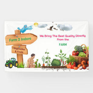 Farmers Market produce watercolor farm fresh small Banner