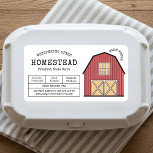 Farmer's Market Product Label Rustic Farm Barn