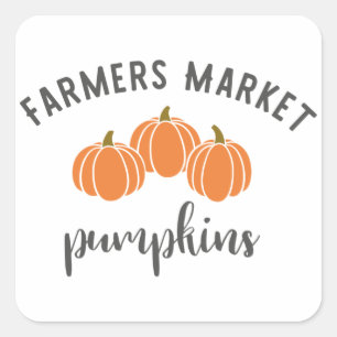 Farmers Market Pumpkins Square Sticker