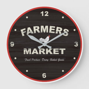 Farmers Market Rustic Kitchen Clock