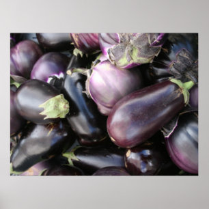 Farmers Market Selection of Purple Eggplants Poster
