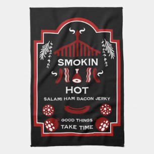 Farmers Market Smokehouse Meat Tea Towel
