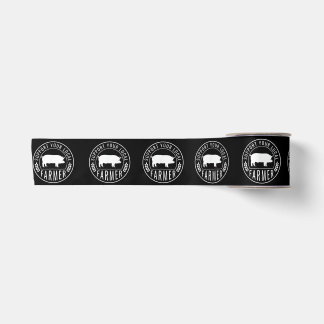 Farmers Market Support Your Local Pig Farmer Ranch Satin Ribbon