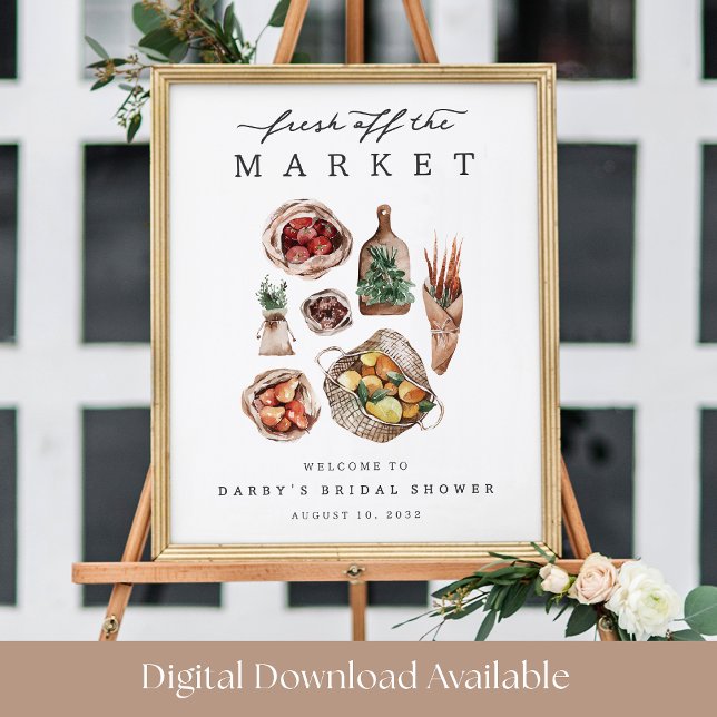 Farmers Market Theme Bridal Shower Welcome Sign (Creator Uploaded)