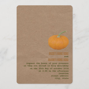 Farmer's Market Theme Wedding Invite   Pumpkin