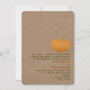 Farmer's Market Theme Wedding Invite   Pumpkin