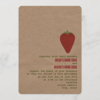 Farmer's Market Theme Wedding Invite | Strawberry