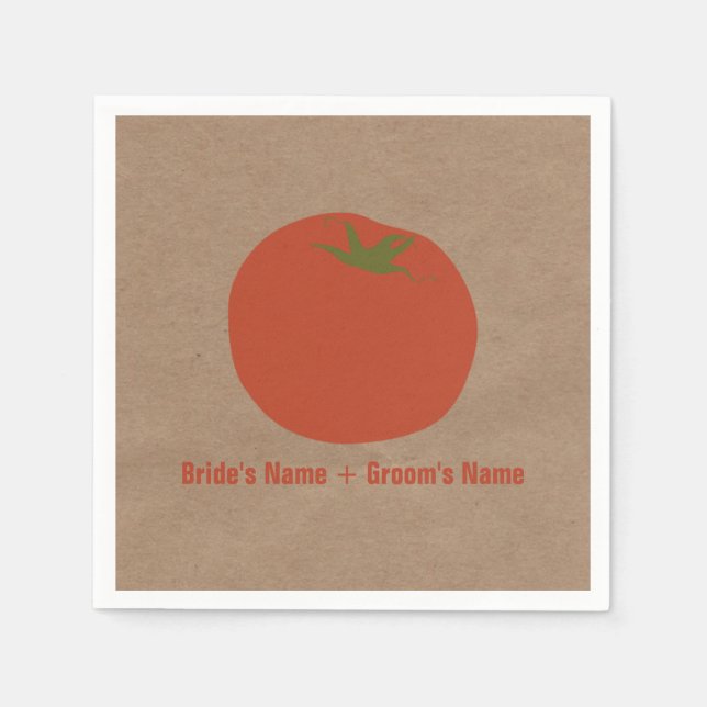 Farmer's Market Tomato Wedding Napkins (Front)