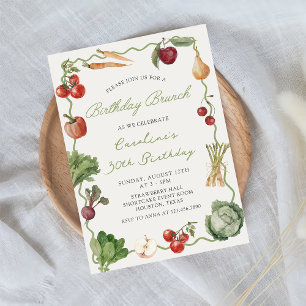 Farmer's Market Vegetable Birthday Brunch Invitation