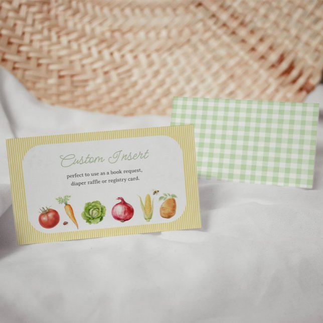 Farmers Market Vegetable Fruit Stand Baby Shower Enclosure Card (Creator Uploaded)