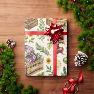 Farmers Market Vegetable Garden Wrapping Paper