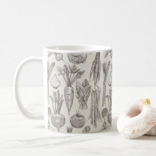 farmer's market vegetables tea strong white coffee mug