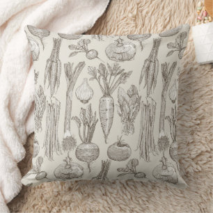farmer's market vegetables tea strong white cushion