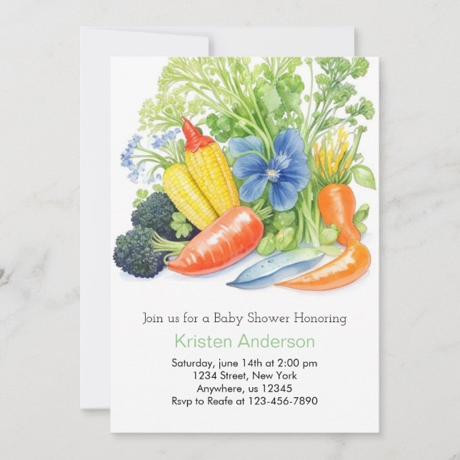 Farmers Market Veggie Delight Baby Shower Invitation (Front)