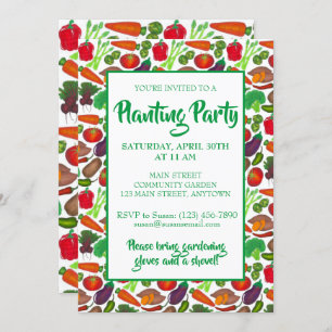 Farmers Market Veggie Garden Spring Planting Party Invitation